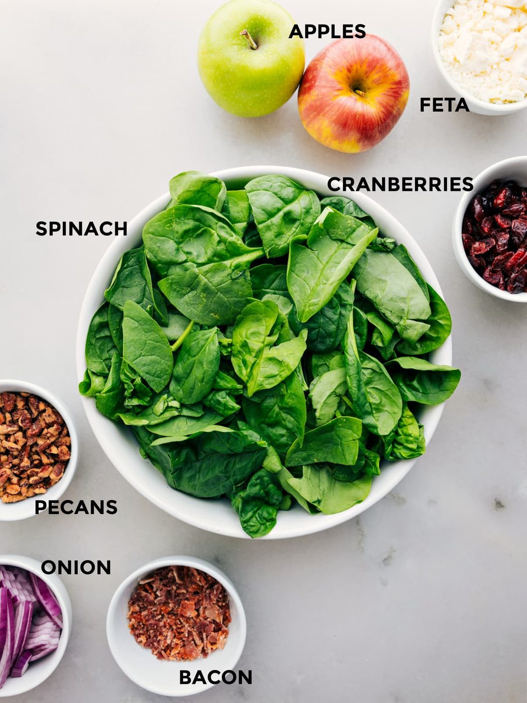 All the ingredients in this recipe prepped out for straightforward assembly.