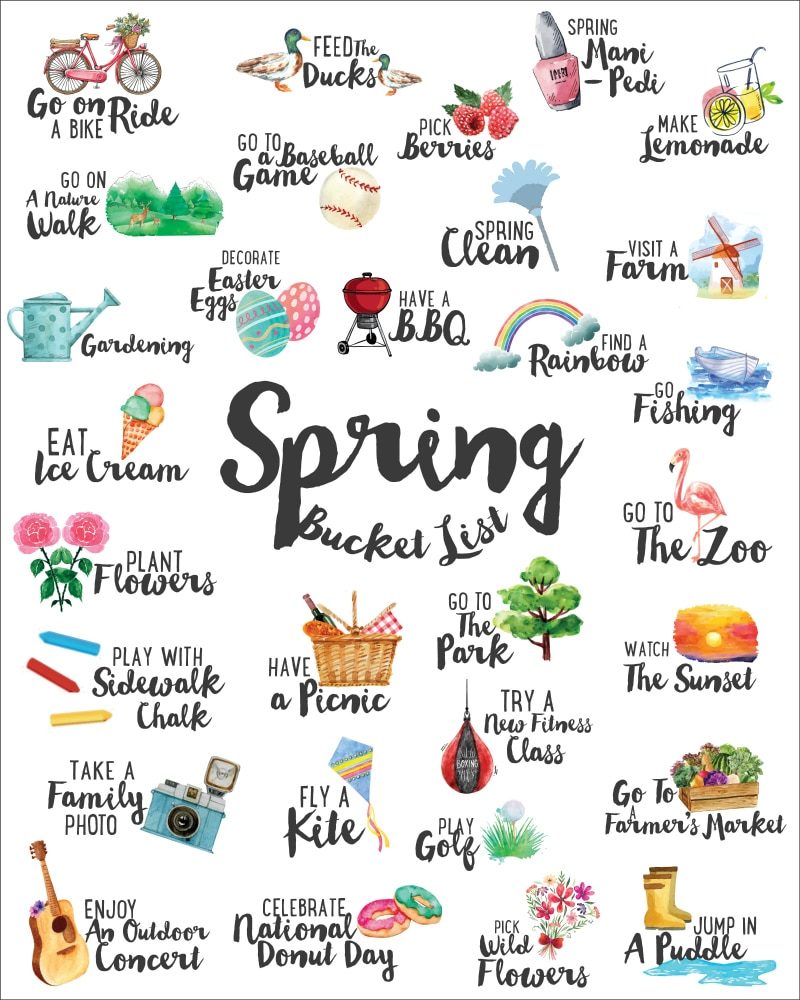 FREE Spring Bucket List for the Table