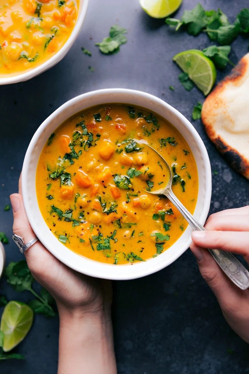 Sweet Potato Coconut Curry Soup for Supper