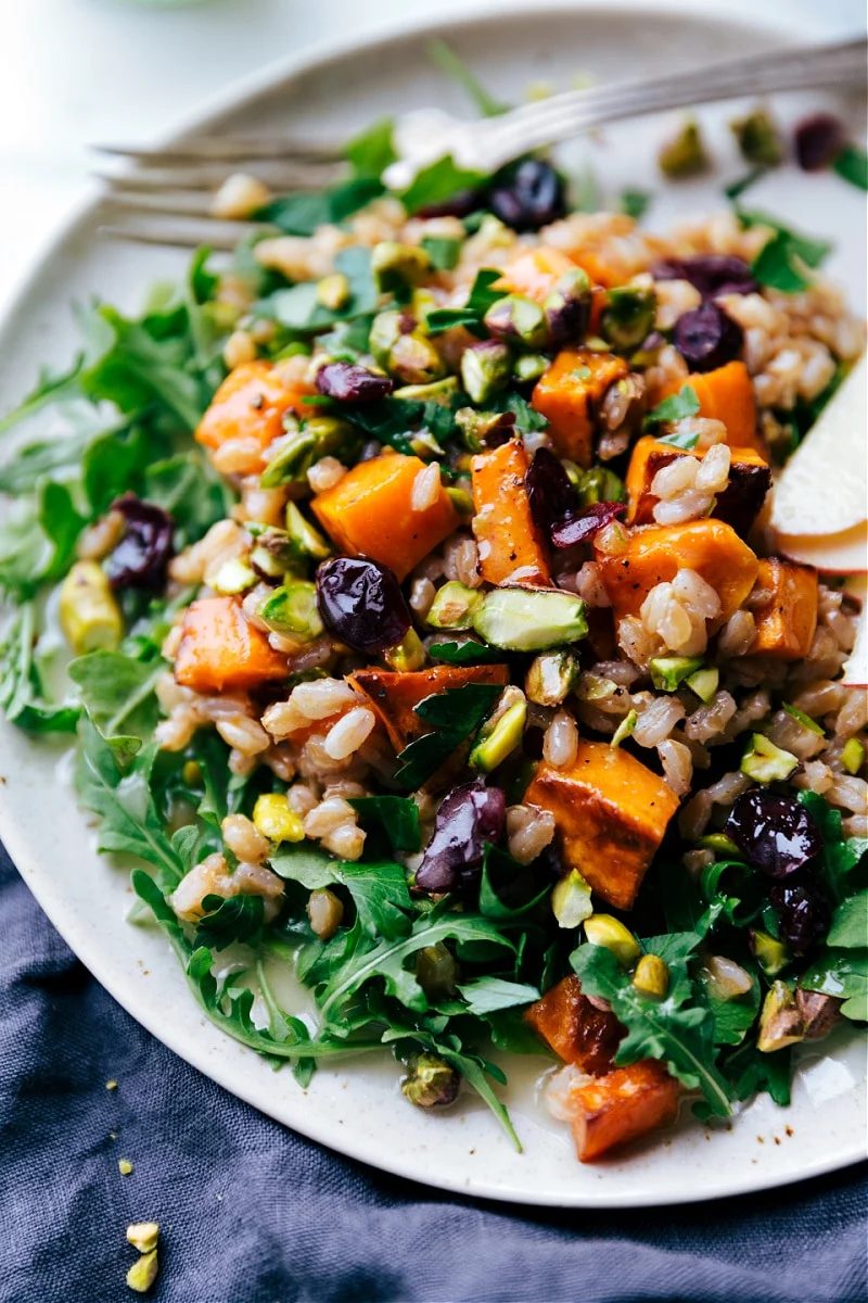 Sweet Potato Farro Salad for Supper