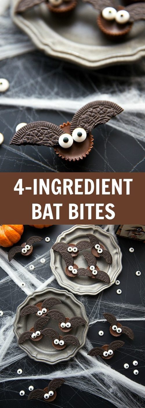 straightforward FOUR INGREDIENT HALLOWEEN TREAT - MINI BAT CANDY BITES