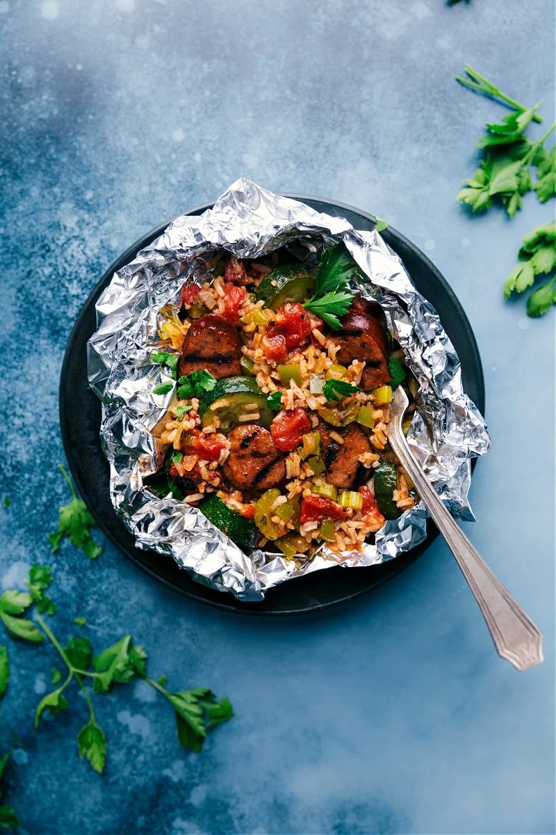 Tin Foil Jambalaya for the Table