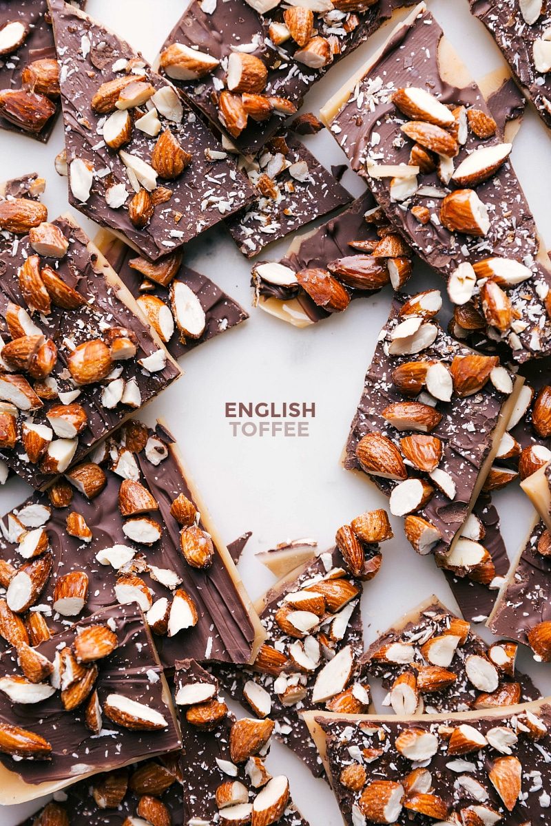Irresistible from-scratch toffee recipe on a plate, tempting and ready to indulge in.