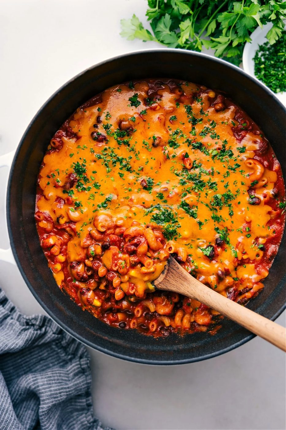 Vegetarian Chili Mac for the Table