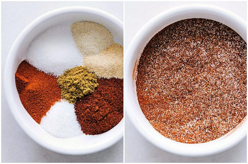 The fajita seasoning prepped out for this vegetarian fajita recipe.