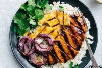 Tropical Teriyaki Chicken on Creamy Coconut Rice