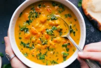 Creamy Sweet Potato Coconut Curry Soup
