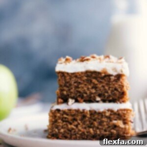 Two slices of delectable applesauce cake stacked and ready to be savored.
