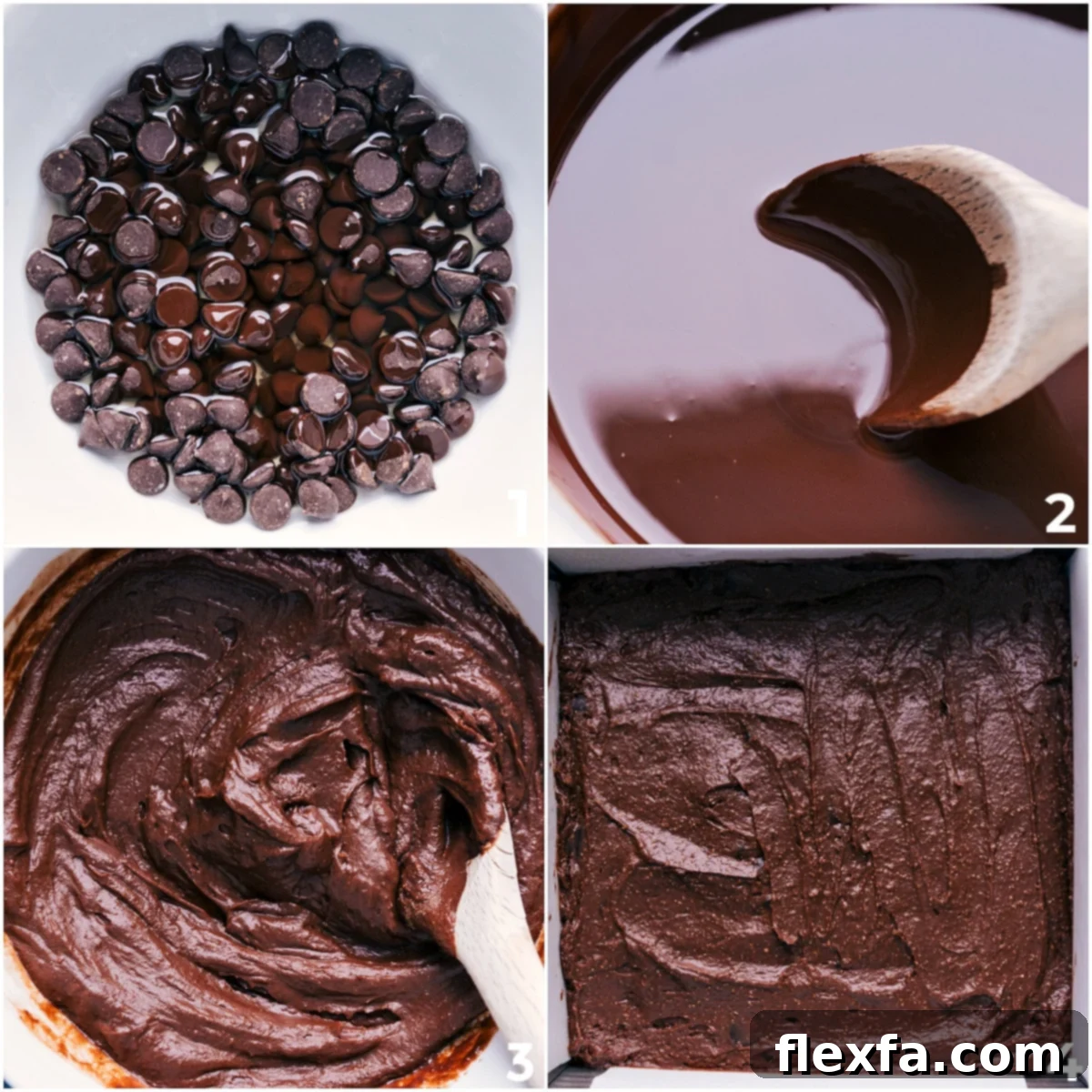 Rich chocolate mixture combined with other healthy ingredients to form a thick brownie batter, spread evenly in a pan and ready for baking. No flour, refined white sugar, butter, or eggs in these healthy brownies.
