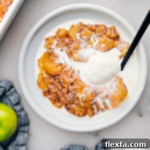 Easy Apple Dump Cake in a baking dish