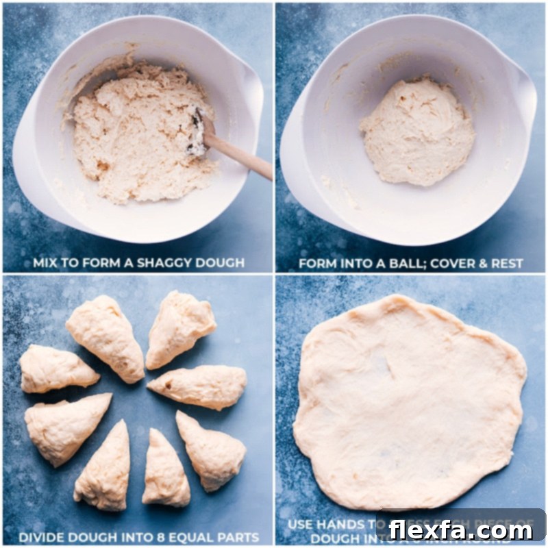 Process shots of Utah Scones dough being prepared and divided into rounds