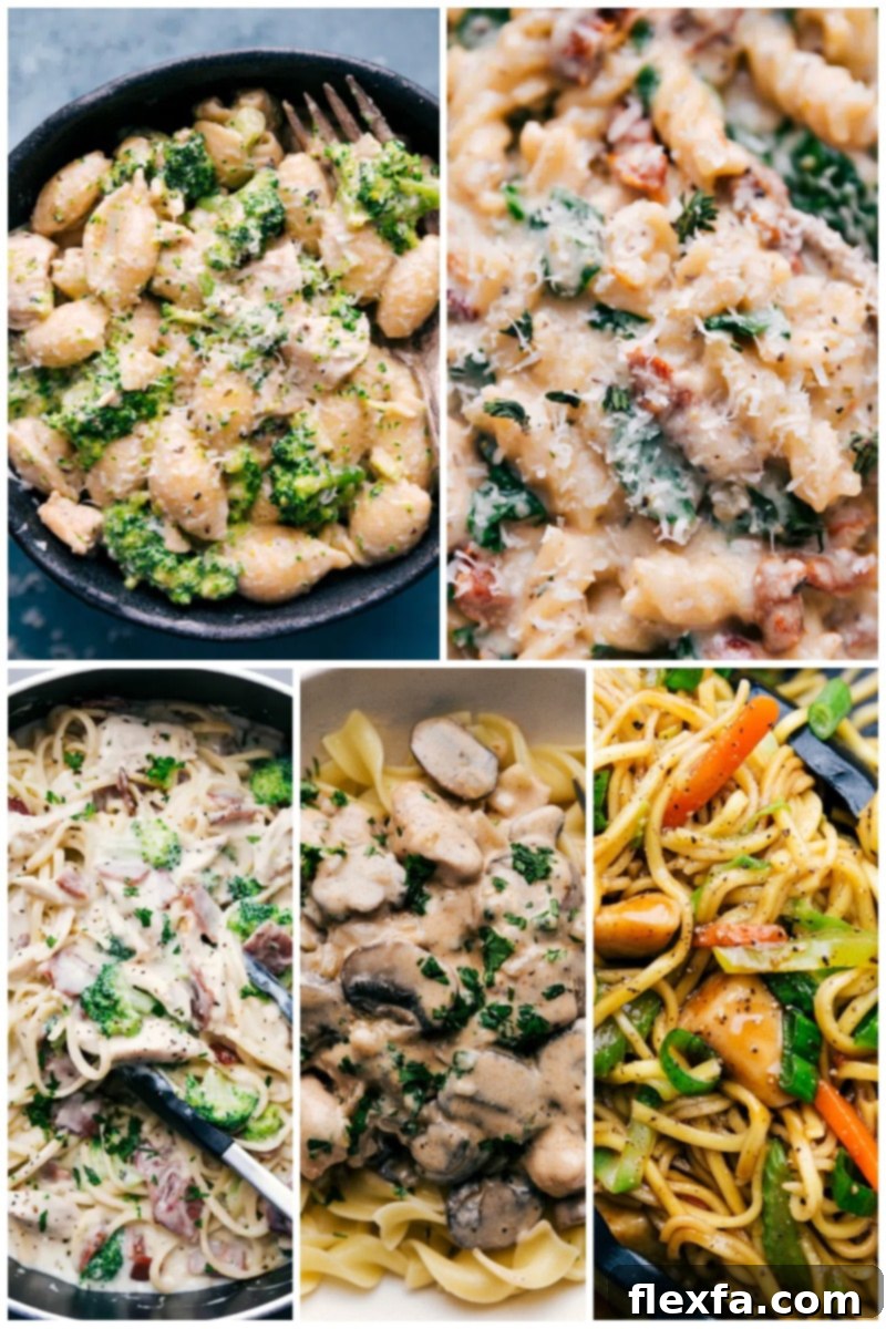 Variety of chicken pasta recipes for quick and satisfying meals