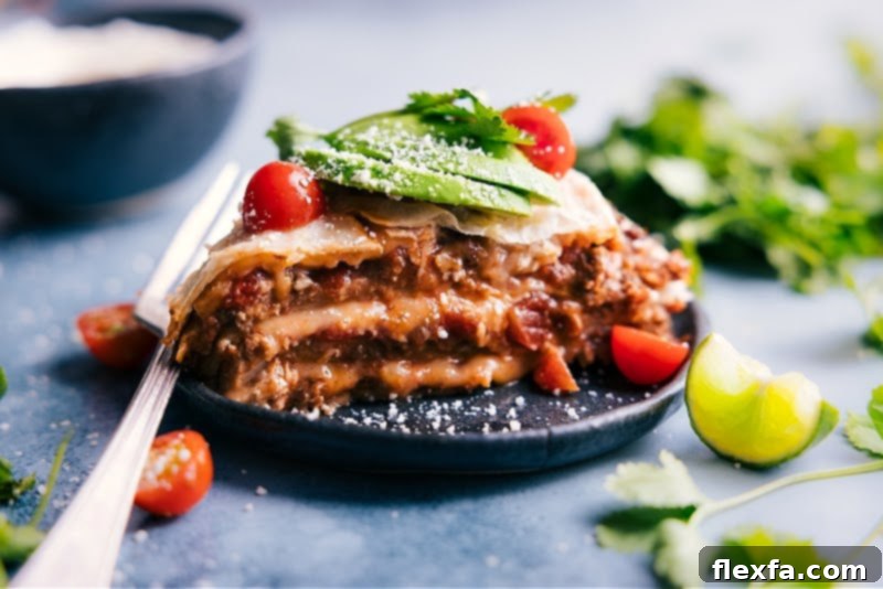 A complete Tortilla Pie on a plate, perfectly sliced and ready to be served, highlighting the appealing layers.