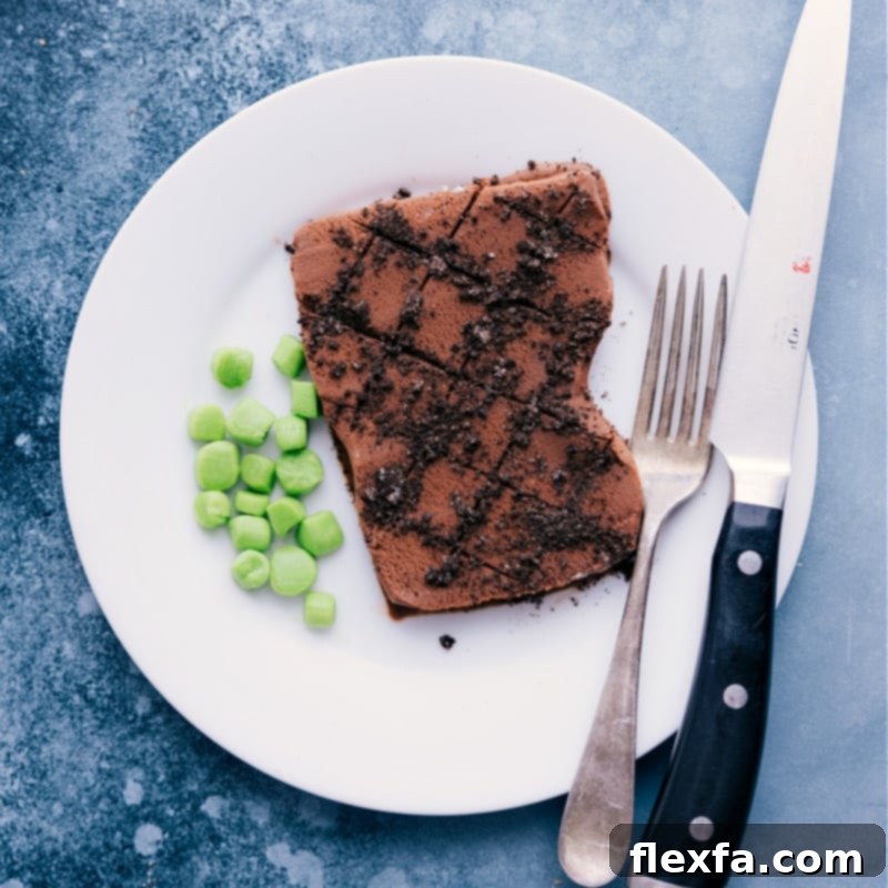 April Fools Chocolate Ice Cream Steak April Fools steak and peas made from chocolate ice cream and fruit chews.