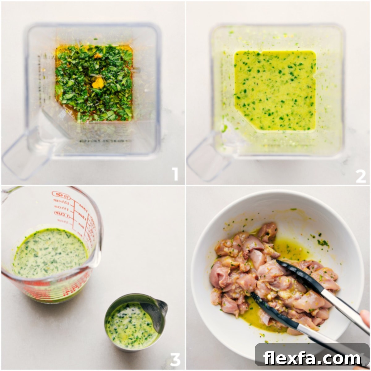 How To Make Citrus Chicken Marinade All the citrus chicken marinade ingredients are blended smooth in a blender, ready to be poured over the chicken.