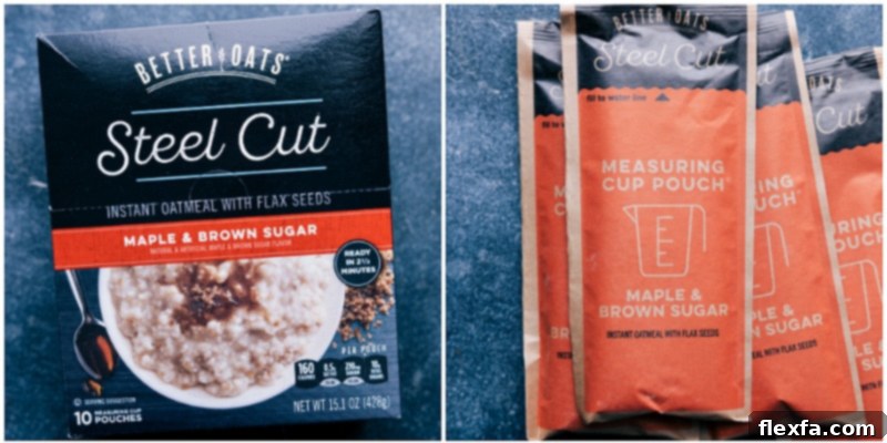 Close-up shot of dry steel-cut instant oats in a bowl, highlighting their texture and readiness for use in overnight oats recipes.