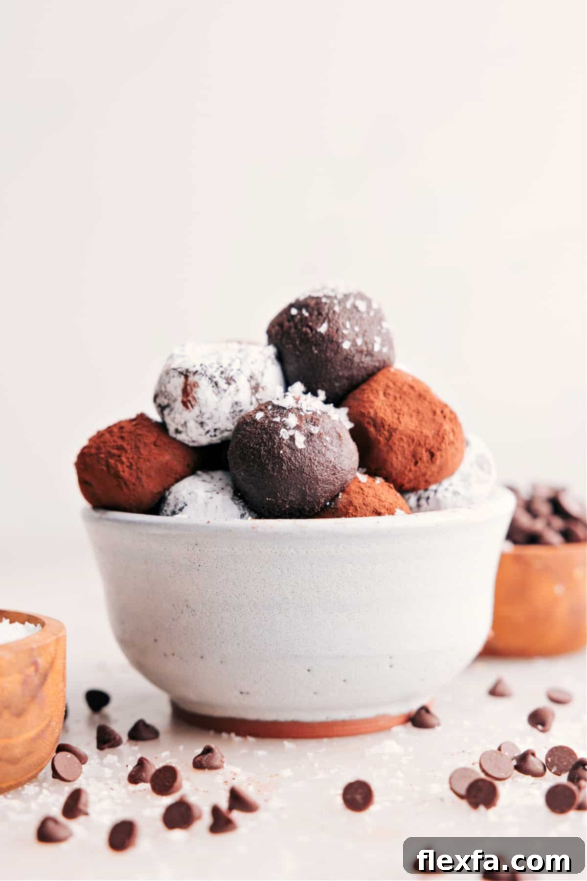 Rich, smooth homemade chocolate truffles ready for serving or gifting