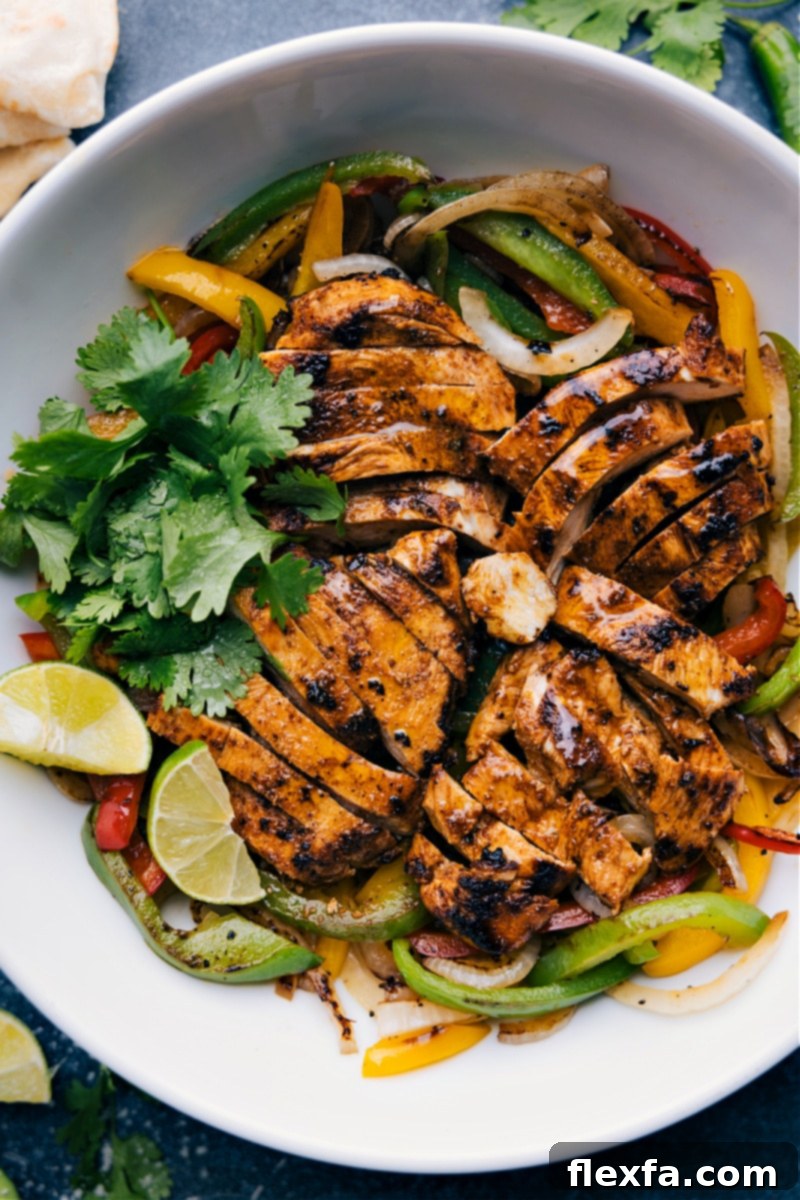 Overhead image of the Chicken Fajitas 