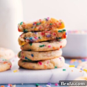Our favorite soft and chewy Funfetti Cookies loaded with rainbow sprinkles