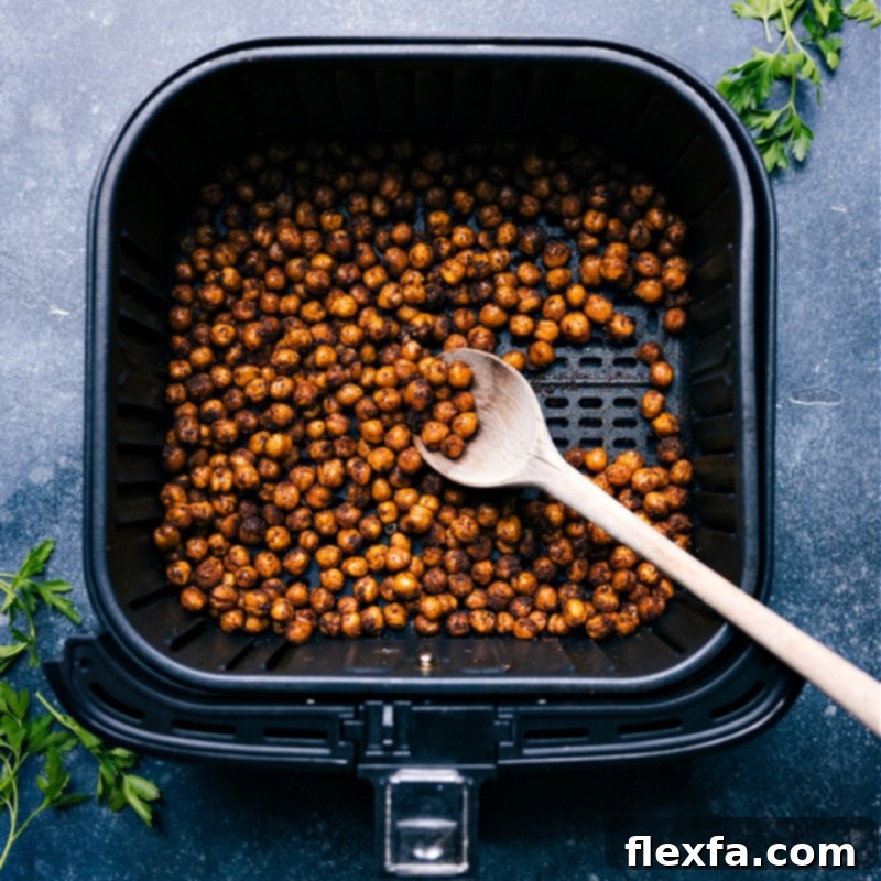 Master Your Air Fryer: The Ultimate Guide to Crispy, Healthy Meals Deliciously roasted chickpeas, perfectly crispy from the air fryer, arranged in a bowl.