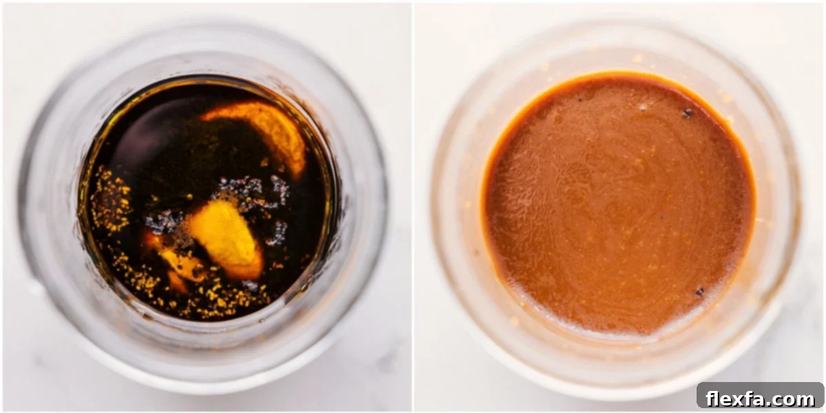 Grapefruit Salad dressing being prepared in a mason jar, showcasing the simple process of combining ingredients by shaking.