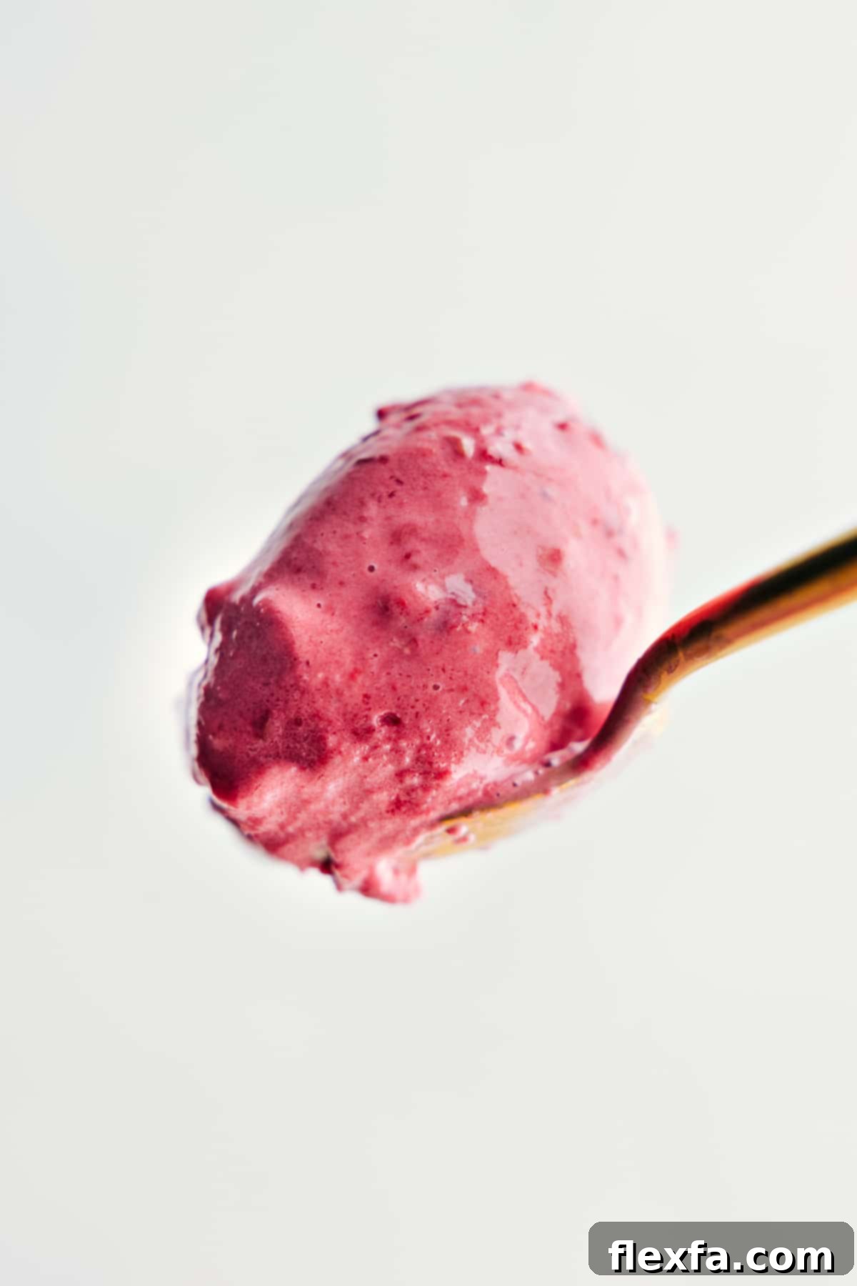 A big spoonful of the frozen yogurt.