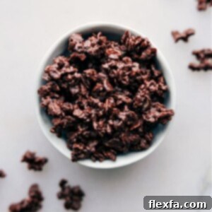 A bowl filled with Homemade Buncha Crunch, ready to be served or stored.