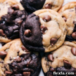 An appetizing close-up of a Brookie, showing its perfect blend of brownie and cookie textures.