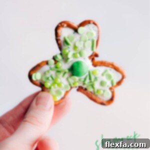 Finished Pretzel Shamrocks recipe image.