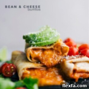 Finished Easy Bean and Cheese Burritos