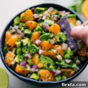 Finished Avocado-Orange Salsa ready to serve