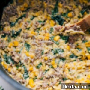 Sausage, Corn, and Spinach Orzo