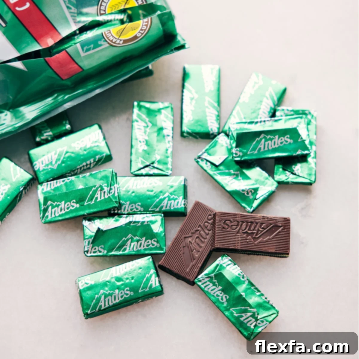 The Andes mint candies used in this recipe.