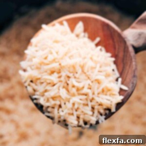 Spoonful of Bone Broth freshly cooked, showcasing the rich texture of the rice.