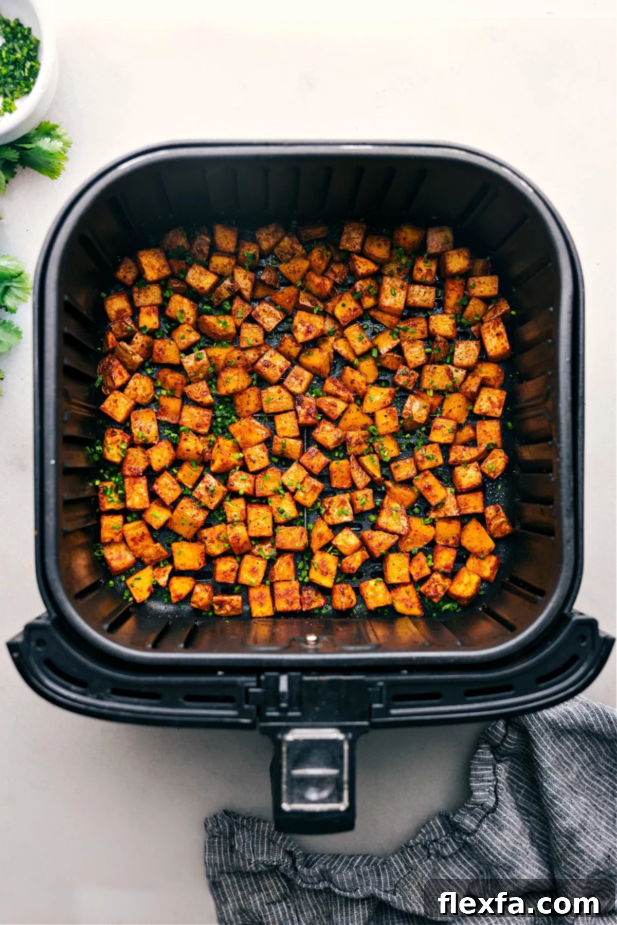 Air Fryer Breakfast Potatoes freshly made, golden and crispy.