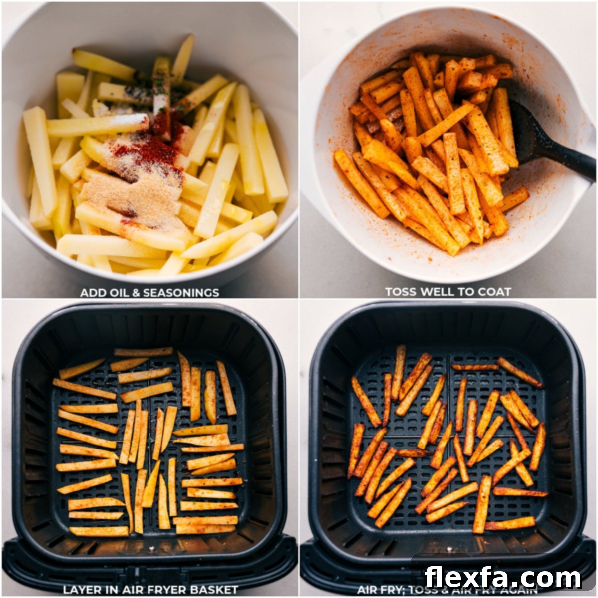 The Best Air Fryer Potatoes A basket full of golden, crispy Air Fryer Potatoes, fresh out of the air fryer and perfectly cooked.
