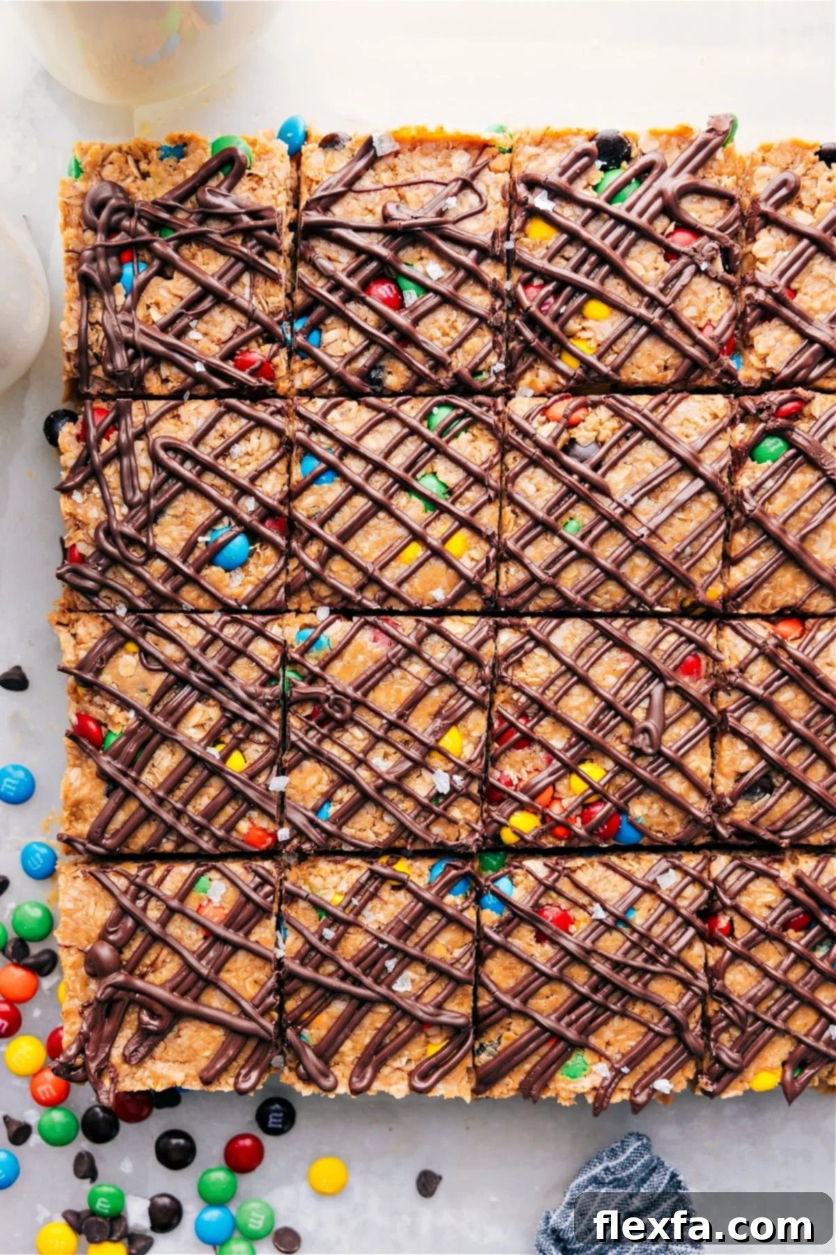 Freshly cut squares of homemade Energy Bars, ready to be enjoyed.