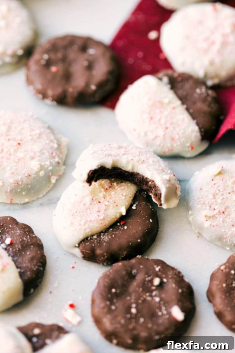 Peppermint Bark Cookies – an easy Christmas treat recipe for festive baking with family A festive image of Peppermint Bark Cookies, perfect for holiday gatherings and gift-giving