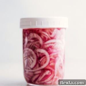 Pickled Red Onions recipe in a jar.