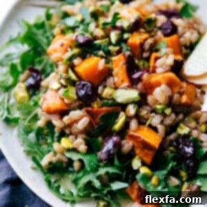 A delicious bowl of Sweet Potato Farro Salad