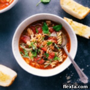 Delicious 20-Minute Chicken Parmesan Soup in a bowl