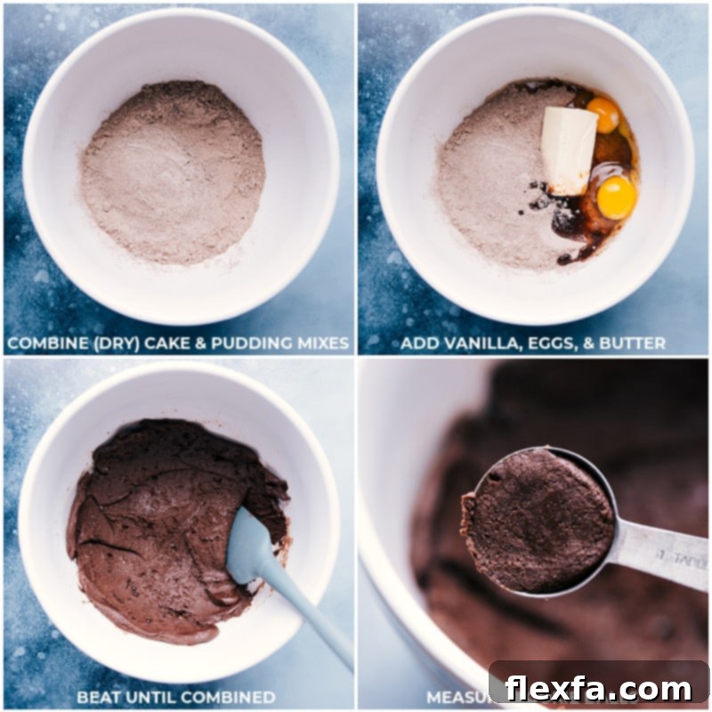 Cookie dough being mixed in a bowl, showing the texture before baking.