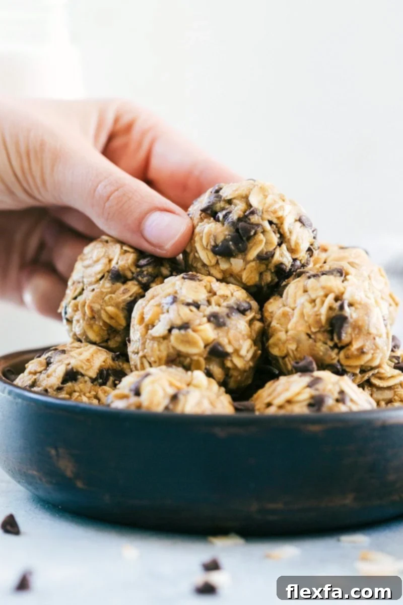 The ultimate best-ever no-bake Energy Bites, showcasing their perfect round shape and delicious appearance, ready to be eaten.