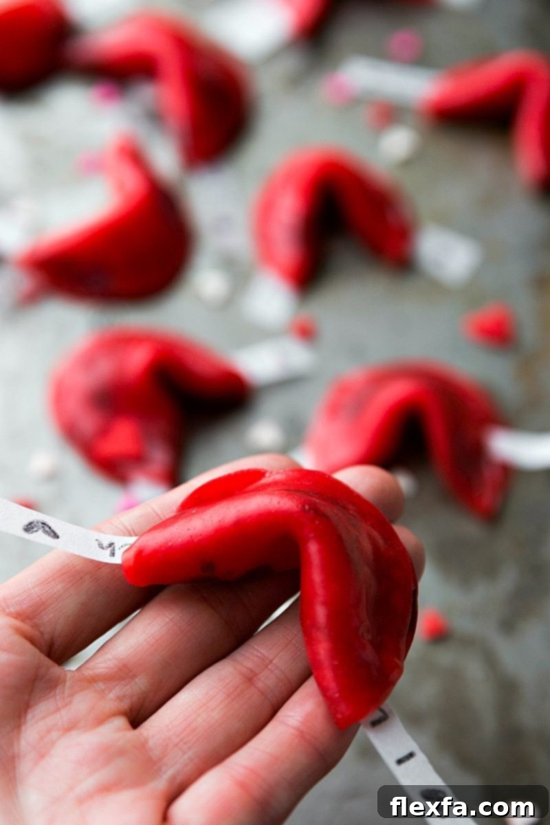 Sweet & Simple Valentine Surprises 5 Love Fortune Cookies made from fruit roll-ups with a heart cookie cutter