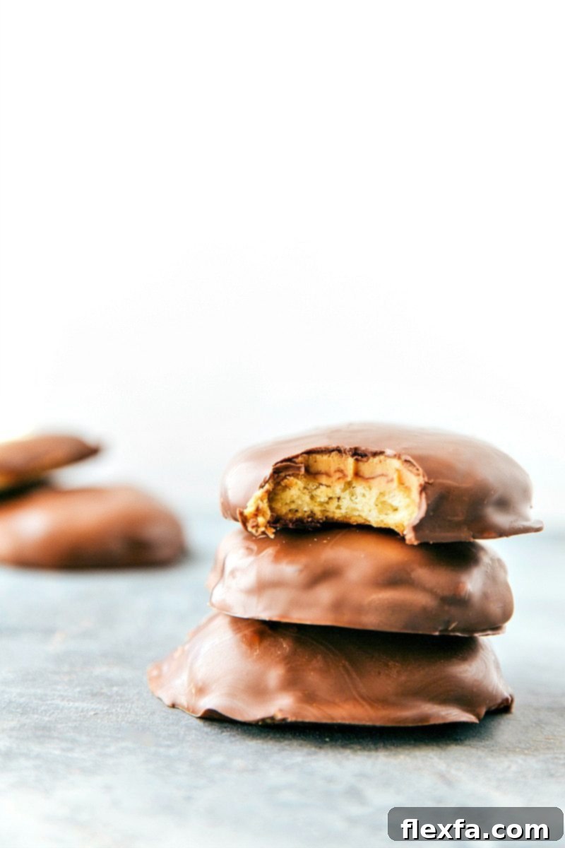 Homemade Tagalong Cookies: A collection of four different DIY Girl Scout cookie copycats all with 4-ingredients OR less! Thin Mints, S'mores Sandwich Cookies, S'amoas, and Tagalongs!