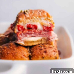 Italian Sliders fresh out of the oven, perfect for any gathering.