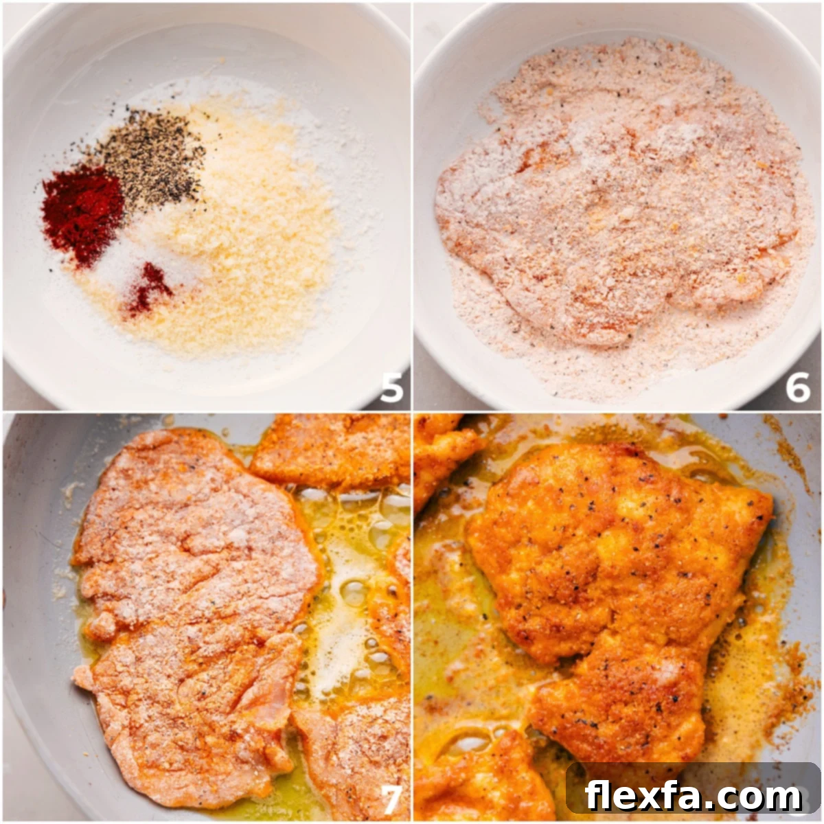 Make the crust for the meat and fry it in a skillet.