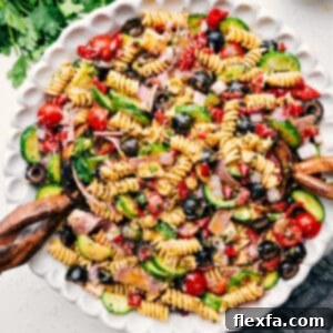 A serving of Italian Pasta Salad