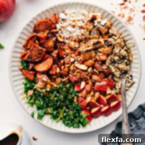 The finished Chicken Sweet Potato Harvest Bowl, vibrant and ready to eat.