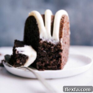 Delicious Double Chocolate Bundt Cake with Cream Cheese Frosting